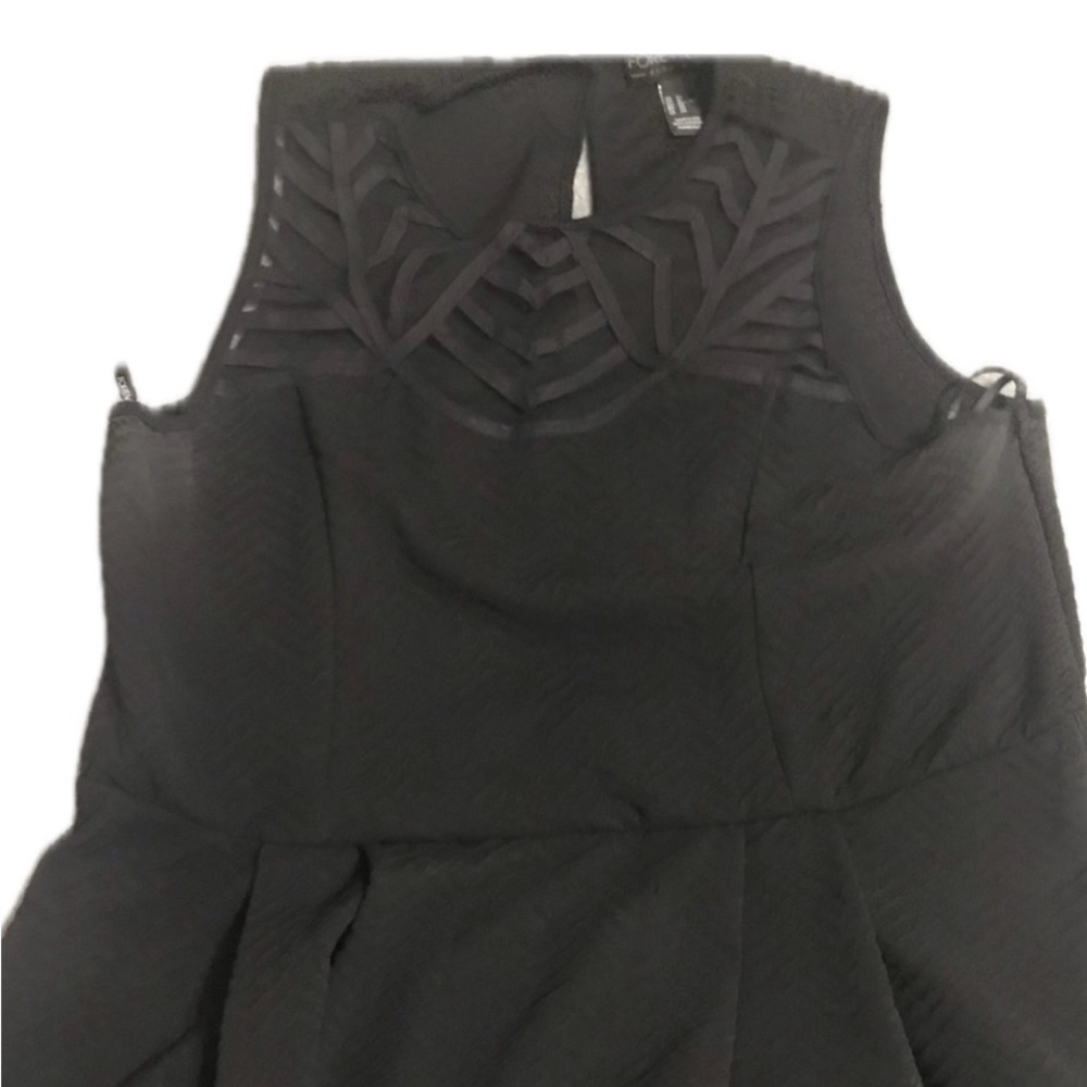 Forever 21+ Black Geometric Cutout Mesh Neckline Top Dress Plus Size 3X